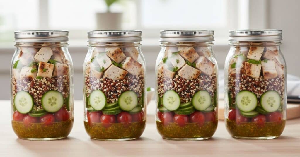 Quick Chicken & Quinoa Mason Jar