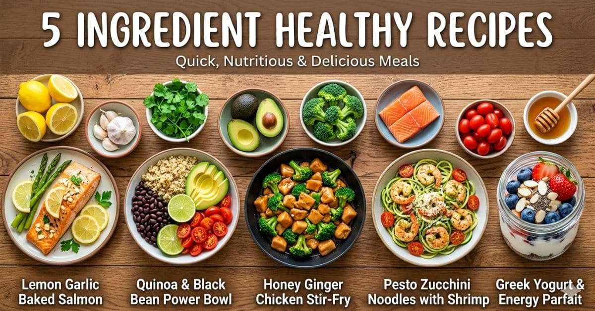 5 Ingredient Healthy Recipes: Quick, Easy, and Nutritious Meals