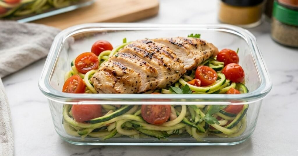 Grilled Chicken with Zucchini Noodles