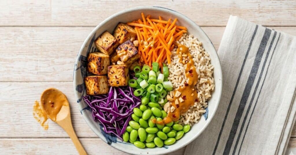Spicy Peanut Tofu Bowl
