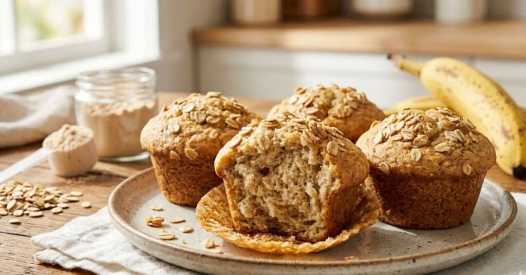 Classic Banana Vanilla Protein Muffins