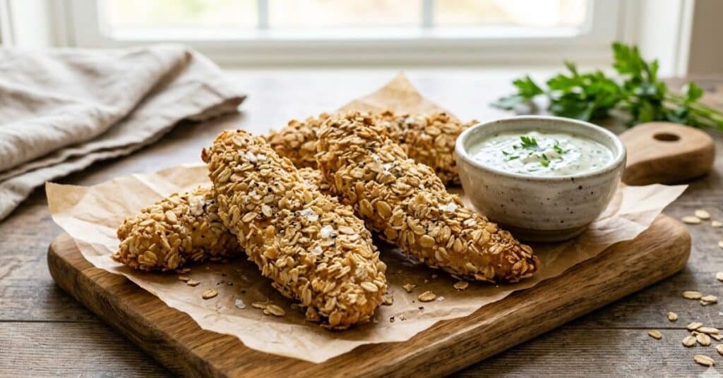 Baked Oats-Crusted Chicken Tenders