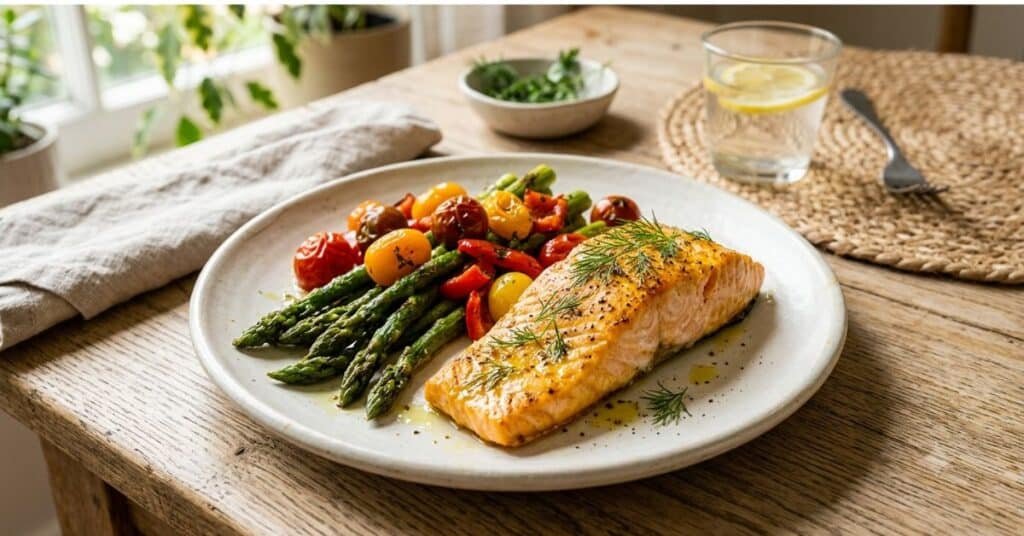 Turmeric Lemon Salmon with Asparagus